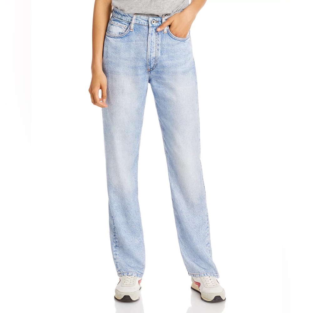 Rag & Bone Alex Liquid High Rise Straight Leg Pants in Luna